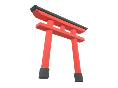 Torii v1 001 Low-poly 3D model