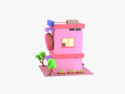 Donut Bakery 3D Illustration 3D model