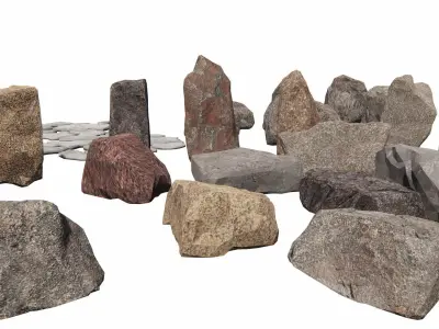 stone rocks granite landscape 3d model 3D model
