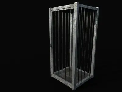 Old metal cage 3D model Low-poly 3D model