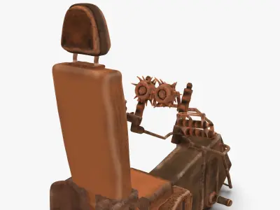Sci-fi game cockpit seat 3D model