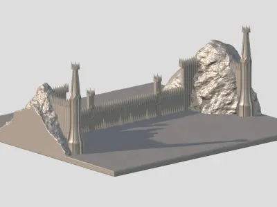 The Black Gate of Mordor from The Lord of the Rings stl obj  3D print model