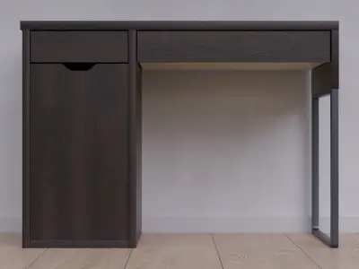 Dark Wood Desk Low-poly 3D model