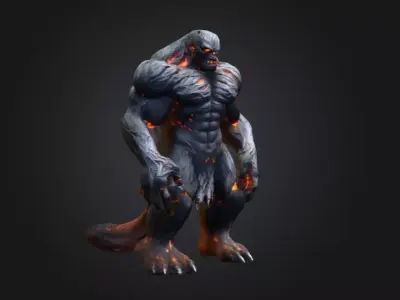 Molten Titan Low-poly 3D model