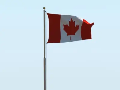 Animated Canada Flag  3D model