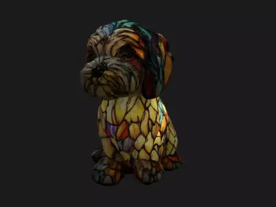 Chinese Dog Lantern  Low-poly 3D model