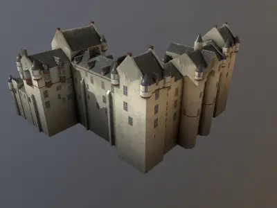 Fyvie Castle Low-poly 3D model