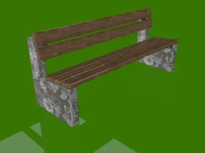 Bench wooden 3D model get