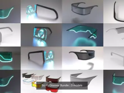 SciFi Glasses Bundle 3D Model Pack