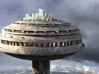 Floating Future Cityscape 3D model
