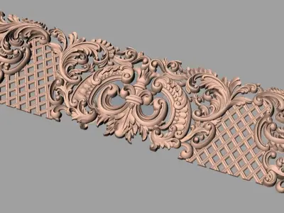 Bed flower 3D relief STL model used for CNC router E036 3D model