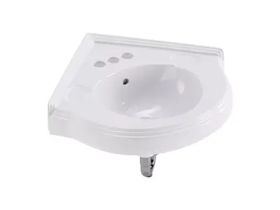 Bathroom Corner Sink White 3D model