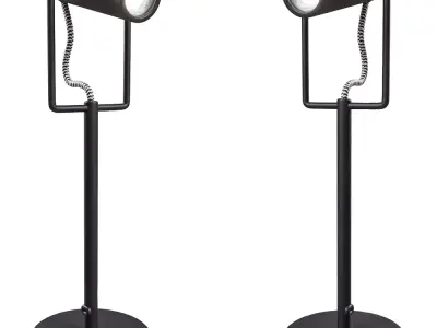 Modern Black Spotlight Table Lamp  Low-poly 3D model