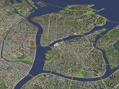 Saint Petersburg Russia - city and urban 3D model