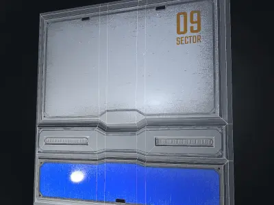 Sci-fi panel 3 - low-poly Low-poly 3D model