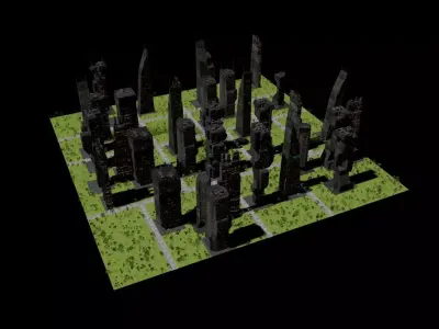 Alien Planet Sci-Fi City 14 Low-poly 3D model