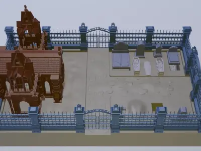 Cemetery and its contents 3D print model