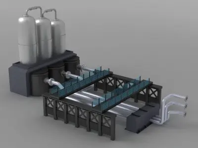 refinery factory field industry oil petrochemical refuel 3D model