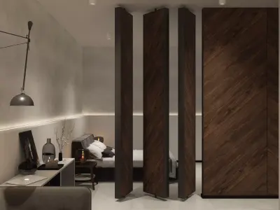 Modern Living Room Night Scen Interior 3D model