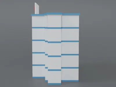 Low Poly Cartoon Hospital Low-poly 3D model