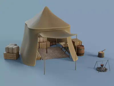 Camp Tier 3 Low-poly 3D model
