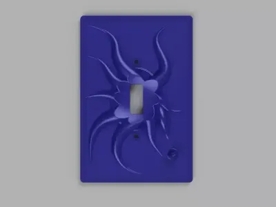 Custom light switch cover - Tree trunk with key holder -  3D print model