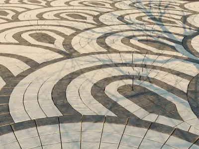 decorative cube stone road 3D model