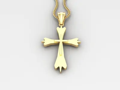 Light Gold 18K Cross Pendant 2CP037 3D print model