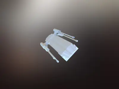 Sci-Fi War spaceship Low-poly 3D model