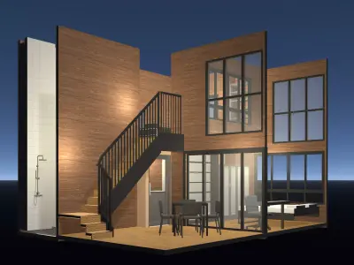 Apartment room in section cut 25-68 3D model