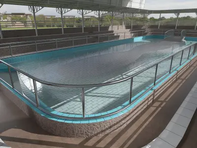  Crocodile Show Arena with Arched Roof Structure 