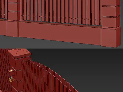 Modern fence 3D model