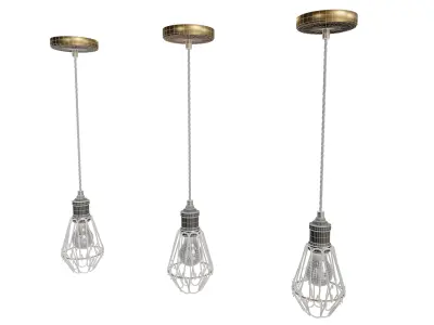 Industrial Cage Pendant Light 3D model