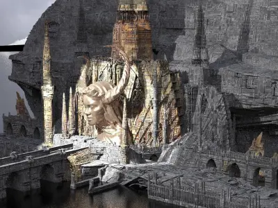 Alien Holy Temples Kit bash 8 3D model