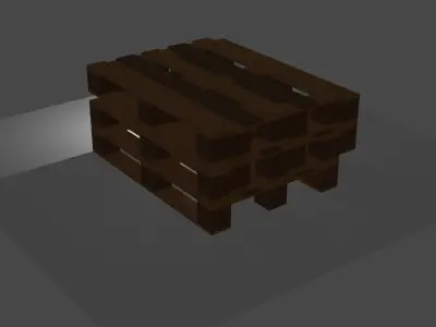 Pallet Set wooden with light shining Low-poly 3D model