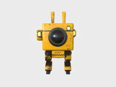 Robot C7 Security - Sentinel Character SciFi Design Low-poly 3D model