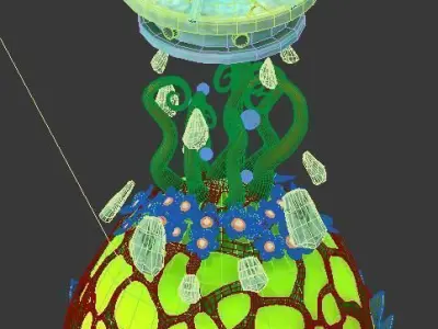 Cartoon Sky City - Emperor released the lights 3D model