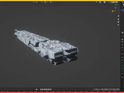 Procedural Starship Spaceship Generator Low-poly 3D model