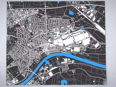 Cityscape Russelsheim Germany  3D model