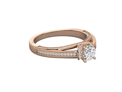 Women Light Weight Solitare Diamond Wedding Ring   21 3D print model