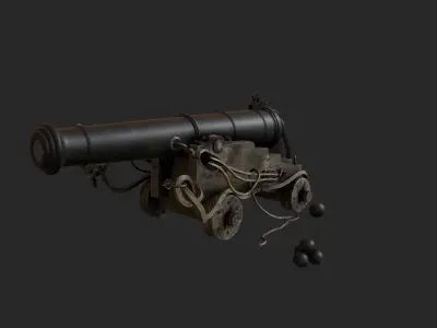 Canon cannon Low-poly 3D model purchase