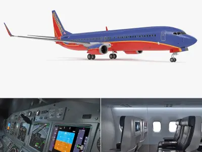  Southwest Airlines Boeing 737-900 with Interior Rigged 