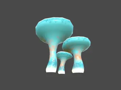 Fantasy Mushroom J05 Blue Orange - Scene Backdrop Design Low-poly 3D model