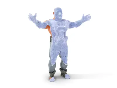 Muscular Bearded Soldier Character Rigged and Animated Low-poly 3D model