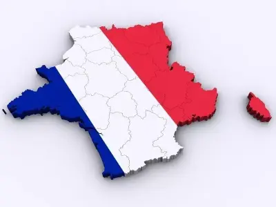 Map of France 3D model