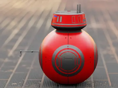BB7 DROID   RIGGED CHARACTER 3D model