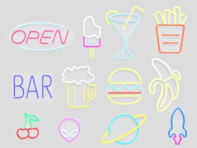 Neon Sign Pack 3 Low-poly 3D model