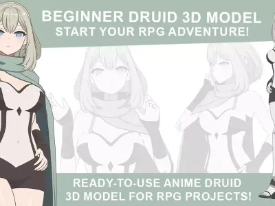 ANIME -  Beginner Druid - RPG Low-poly 3D model