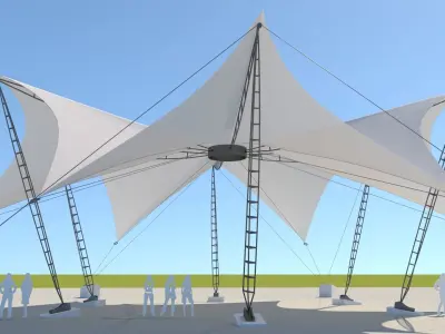 Tensile Fabric Structure -3 Low-poly 3D model