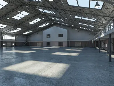 Warehouse Interior And Exterior 3D model 3D model purchase